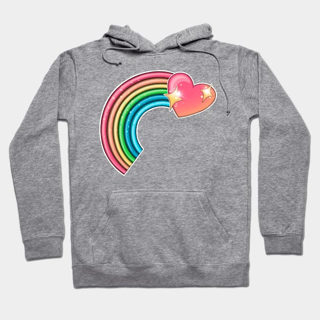 Rainbow and heart Hoodie by Mei.illustration